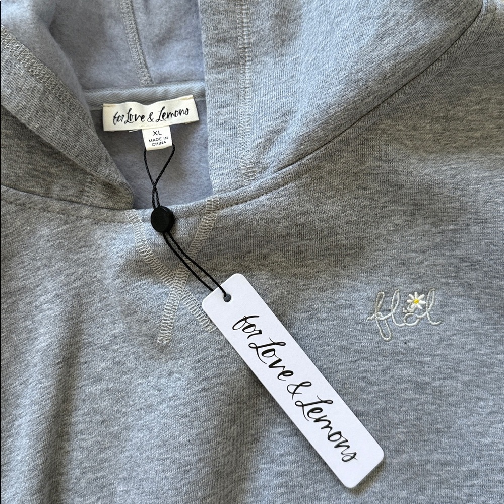 NEW- For Love & Lemons Josie Gray Sweatshirt - Picture 4 of 12